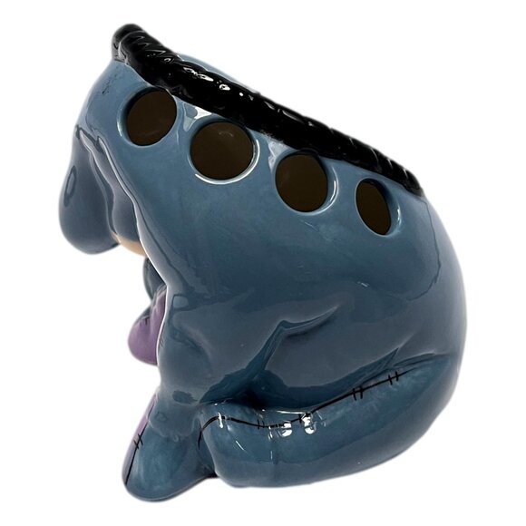 Disney Eeyore Toothbrush Holder Gray Ceramic Winnie-the-Pooh Vintage 80s - Picture 2 of 7